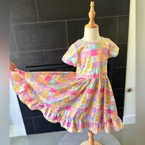 Charming Floral Patchwork Kids Dress